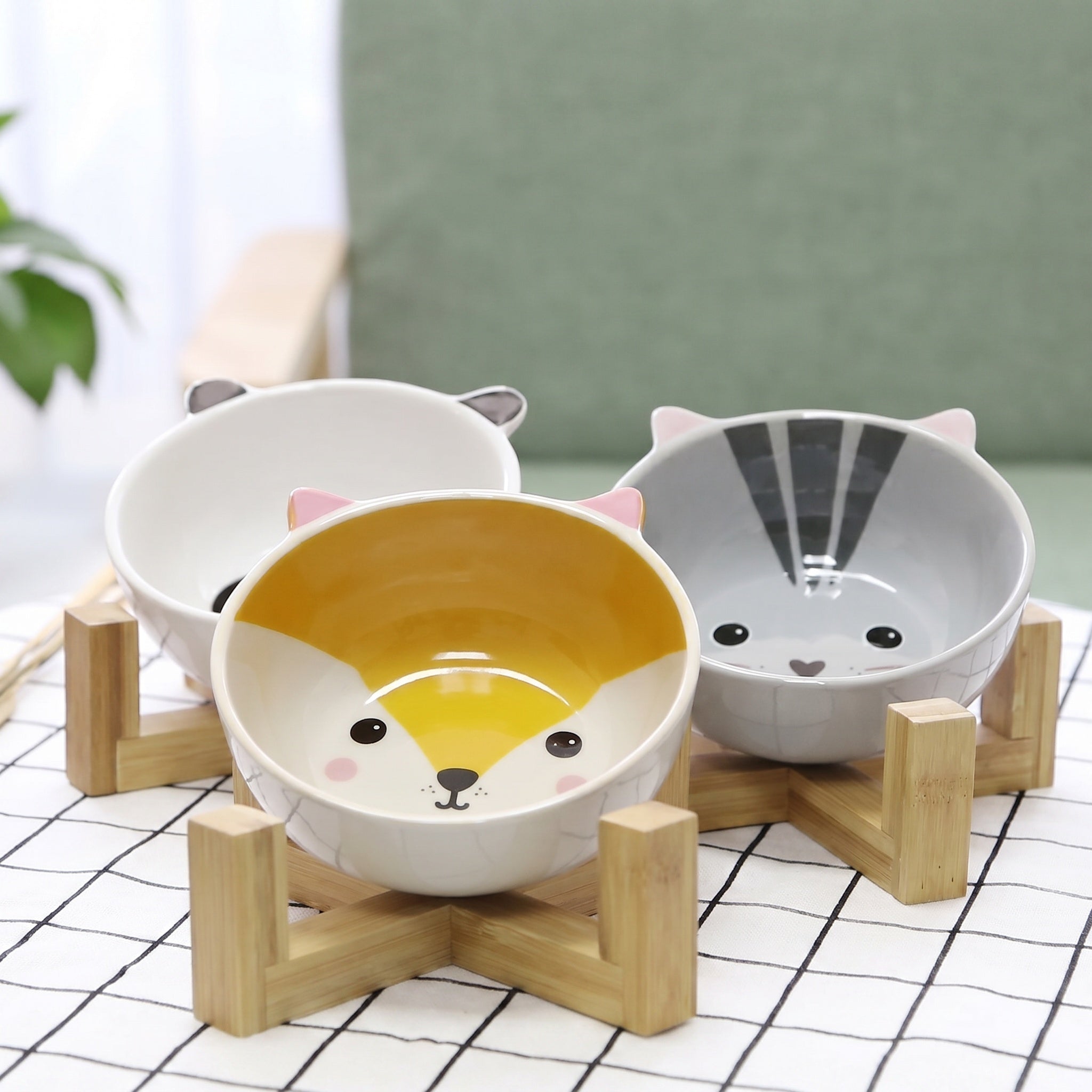 Gamelle animaux surélevée en bois pour chien