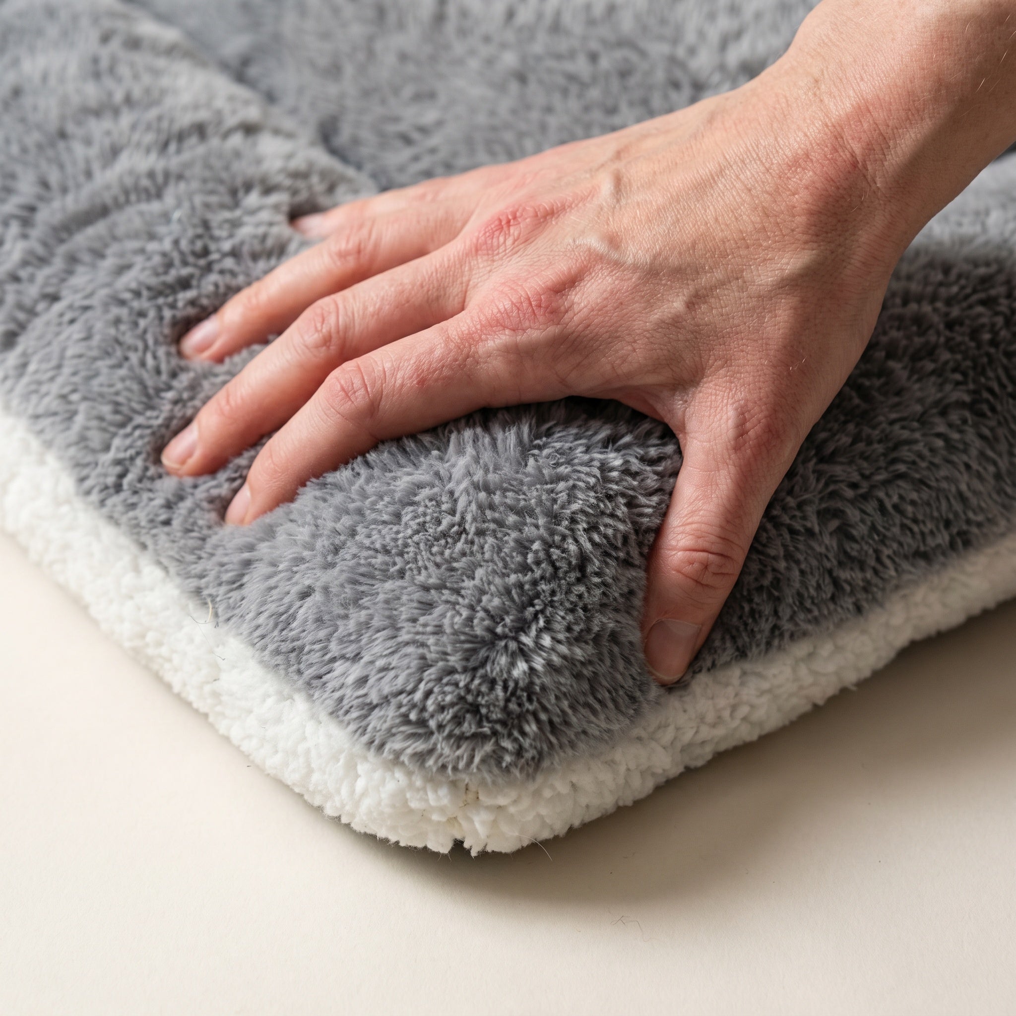 Tapis de couchage pour chien en fausse fourrure grise