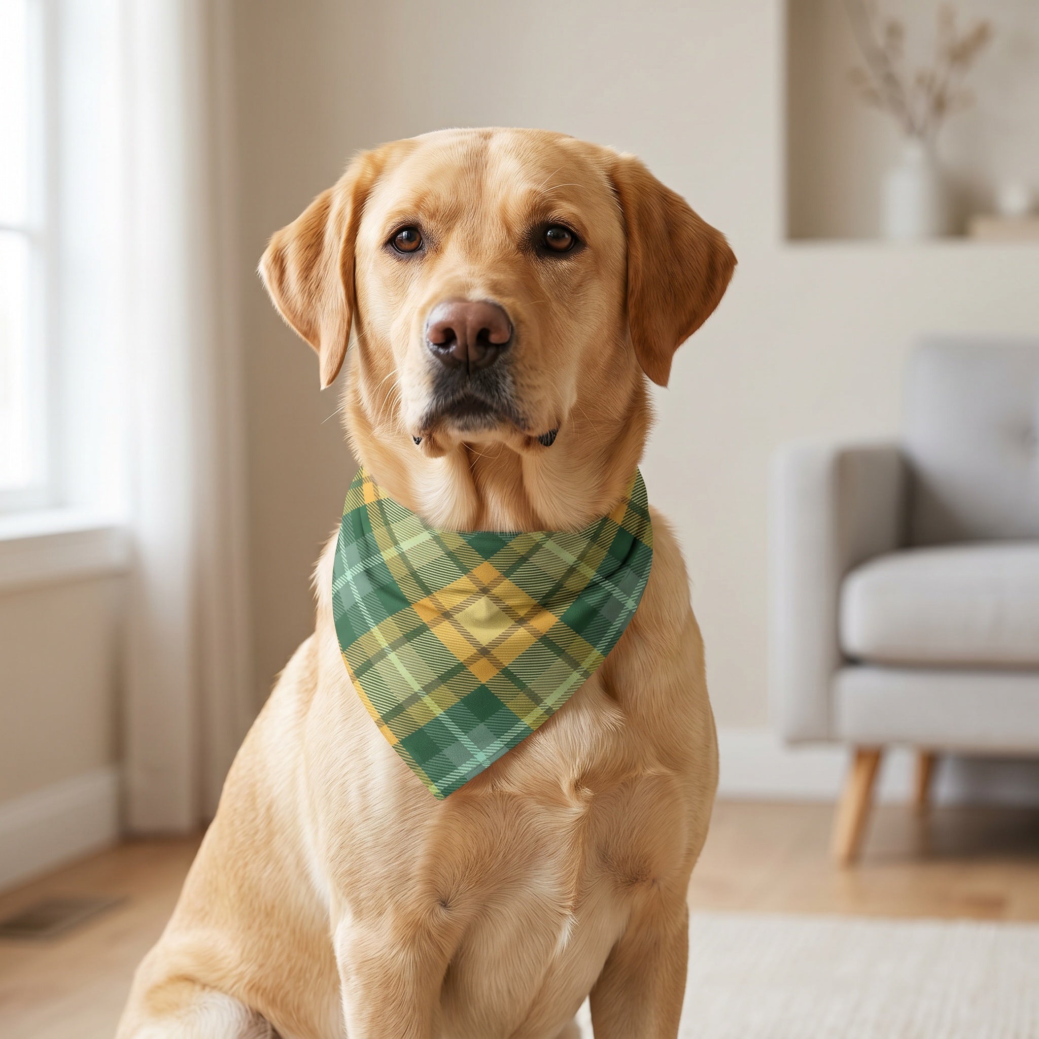 Bandana à carreaux pour chien