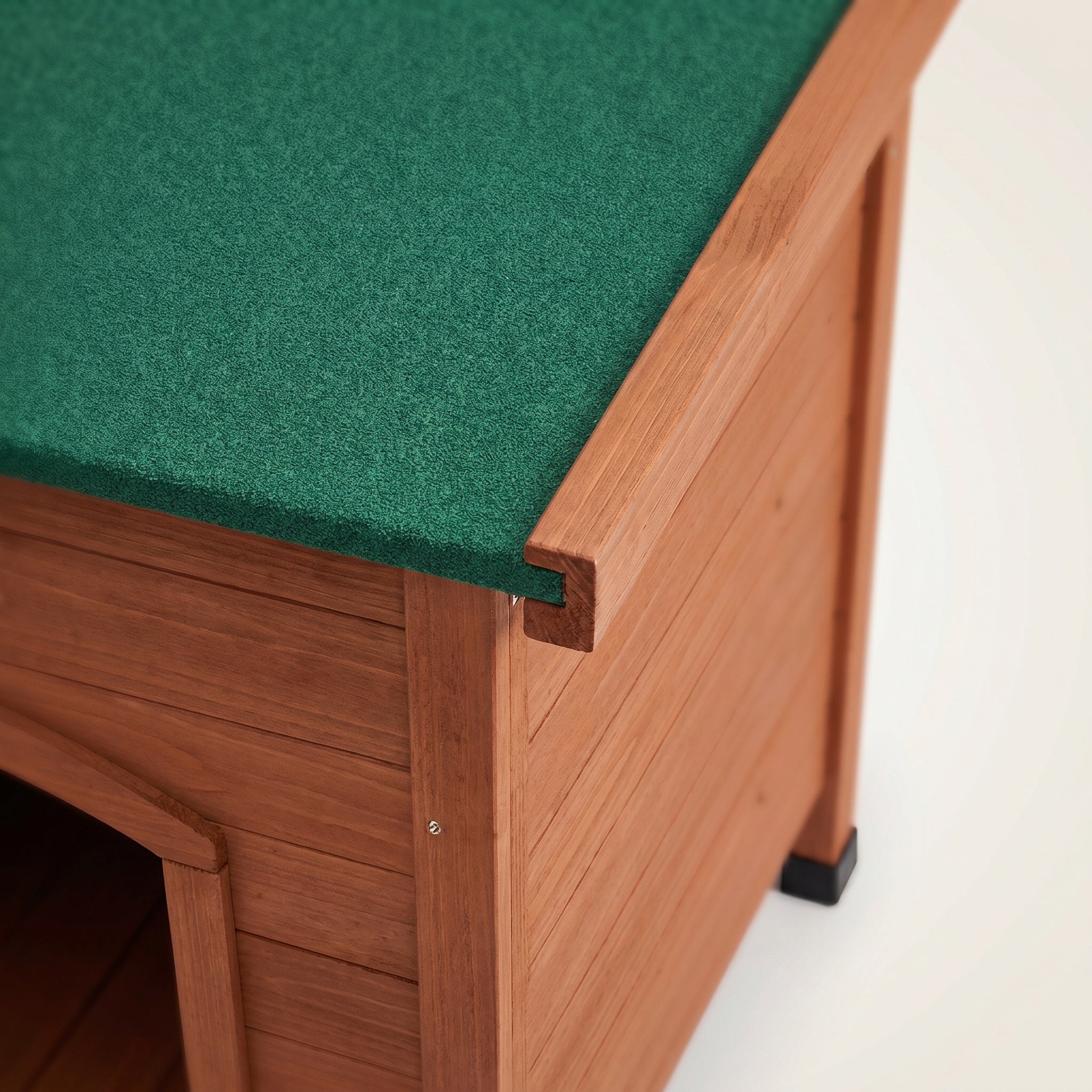 Niche pour chien en bois avec toit vert