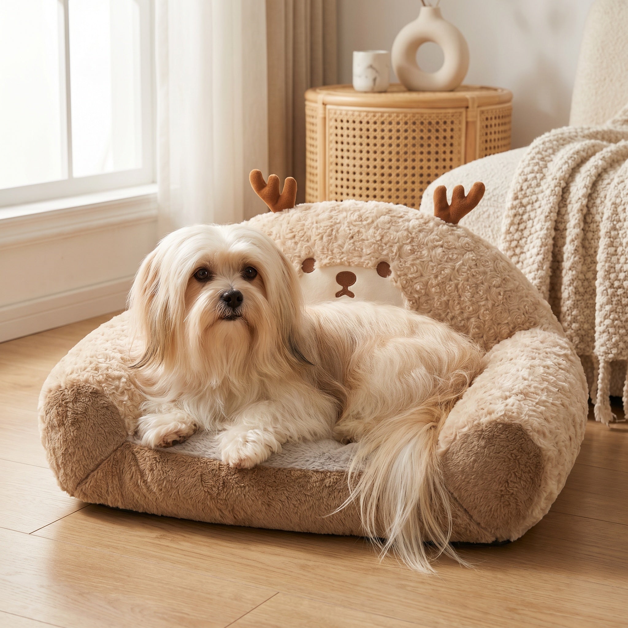 Panier pour chien en peluche douce