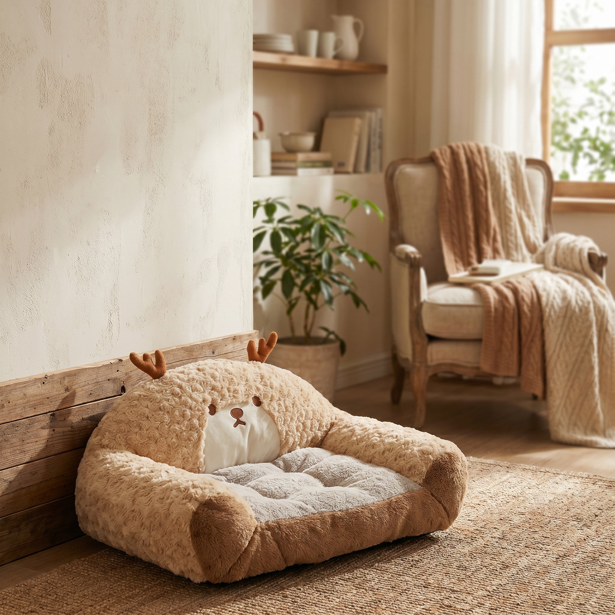 Panier pour chien en peluche douce