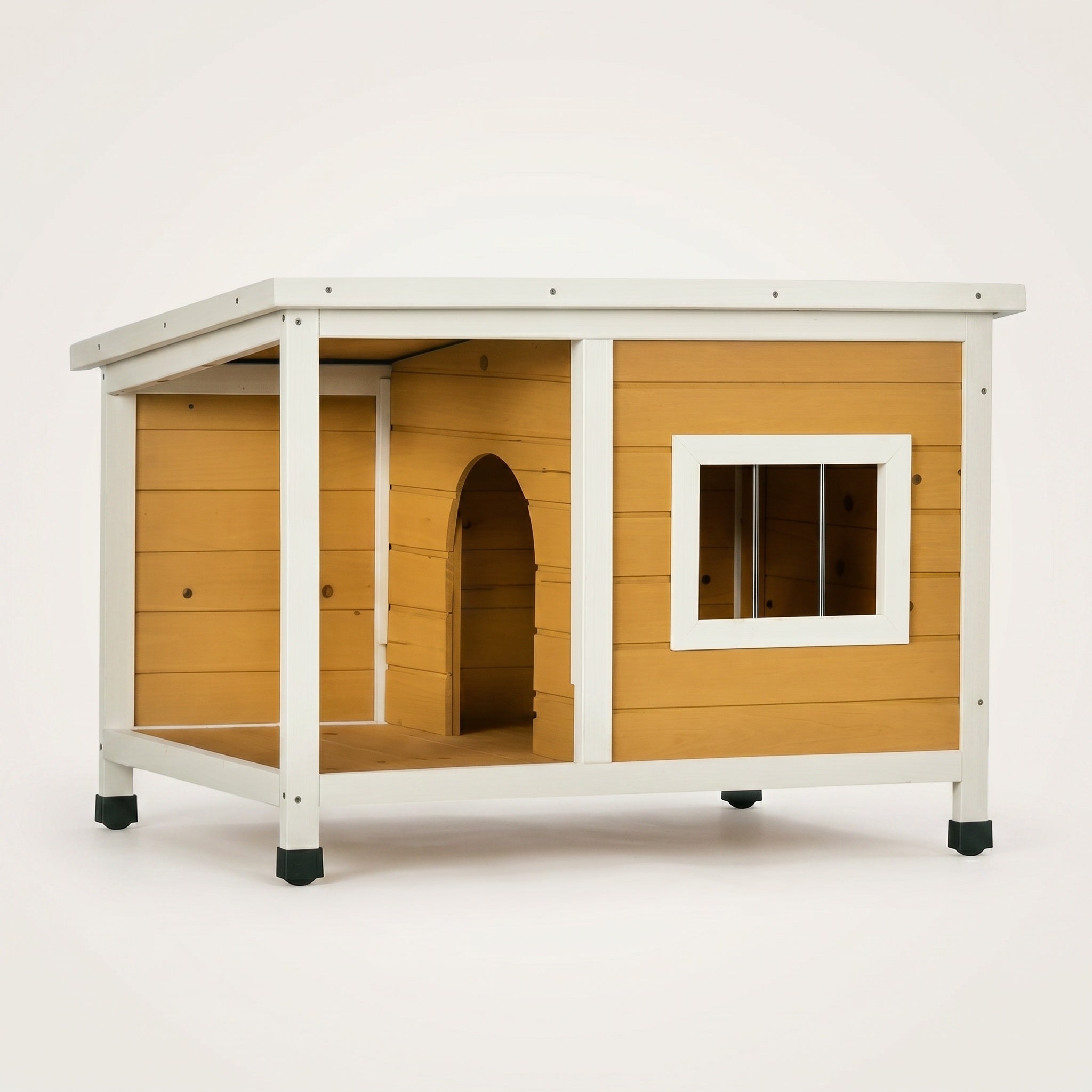 Niche pour chien en bois jaune
