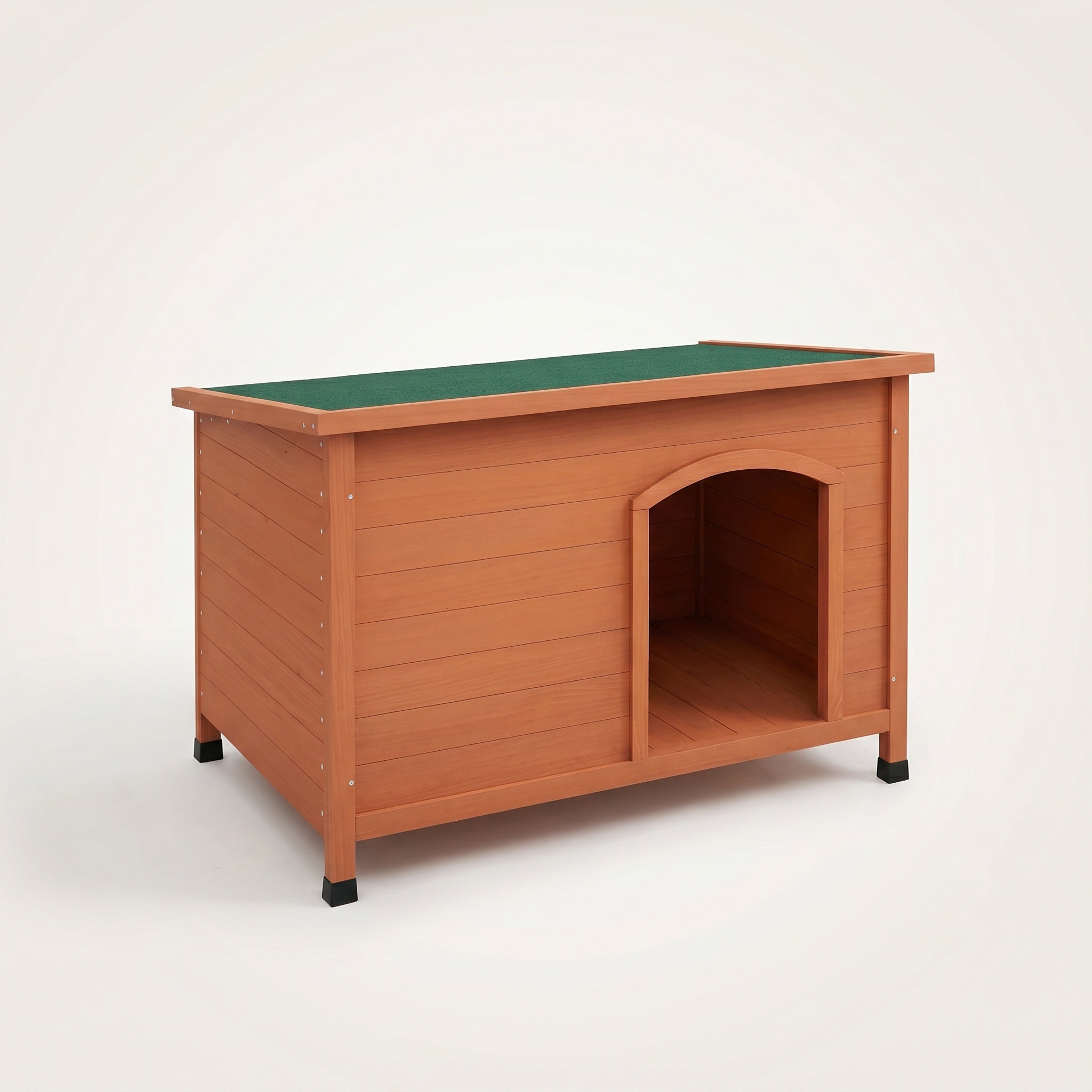 Niche pour chien en bois avec toit vert
