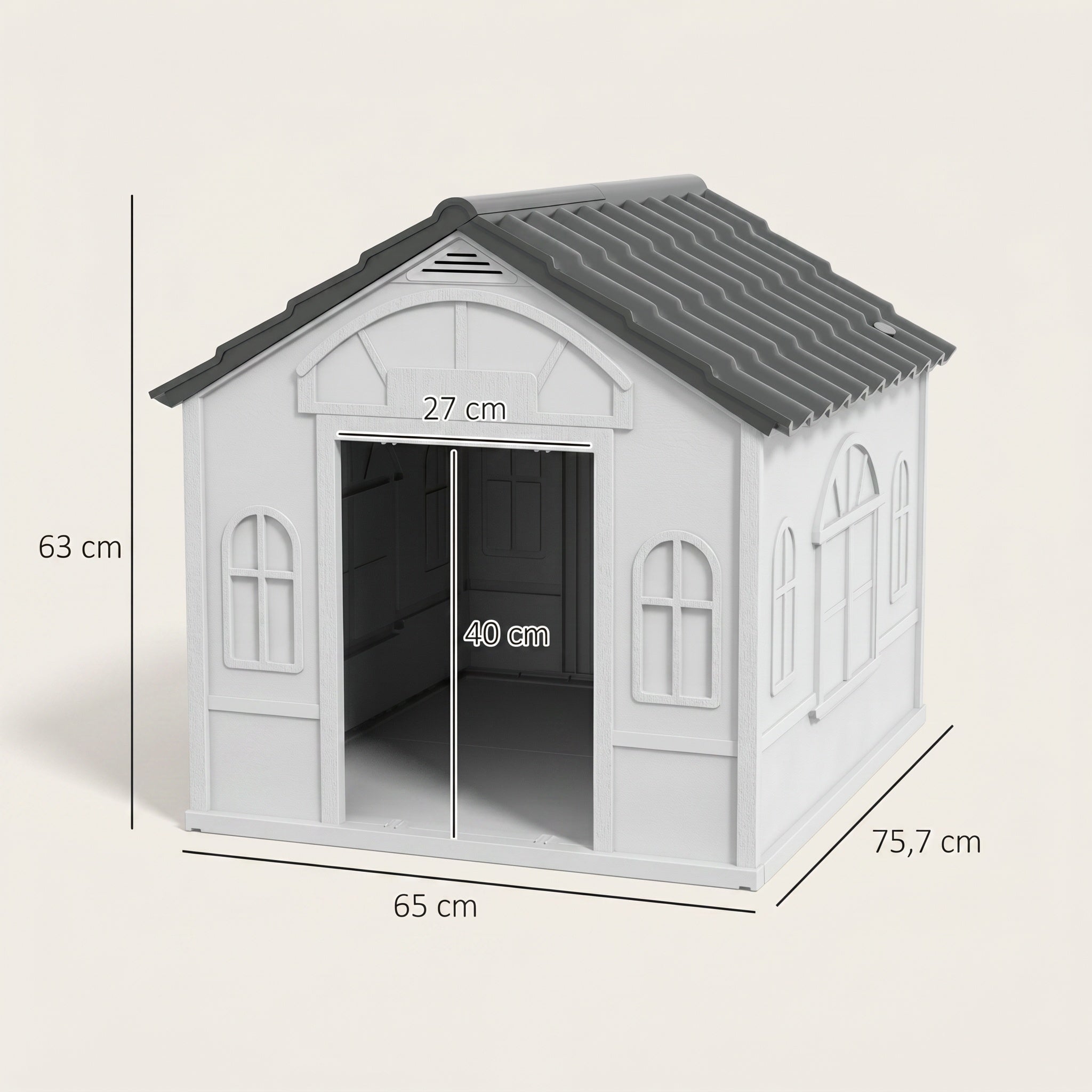 Niche maison pour chien gris