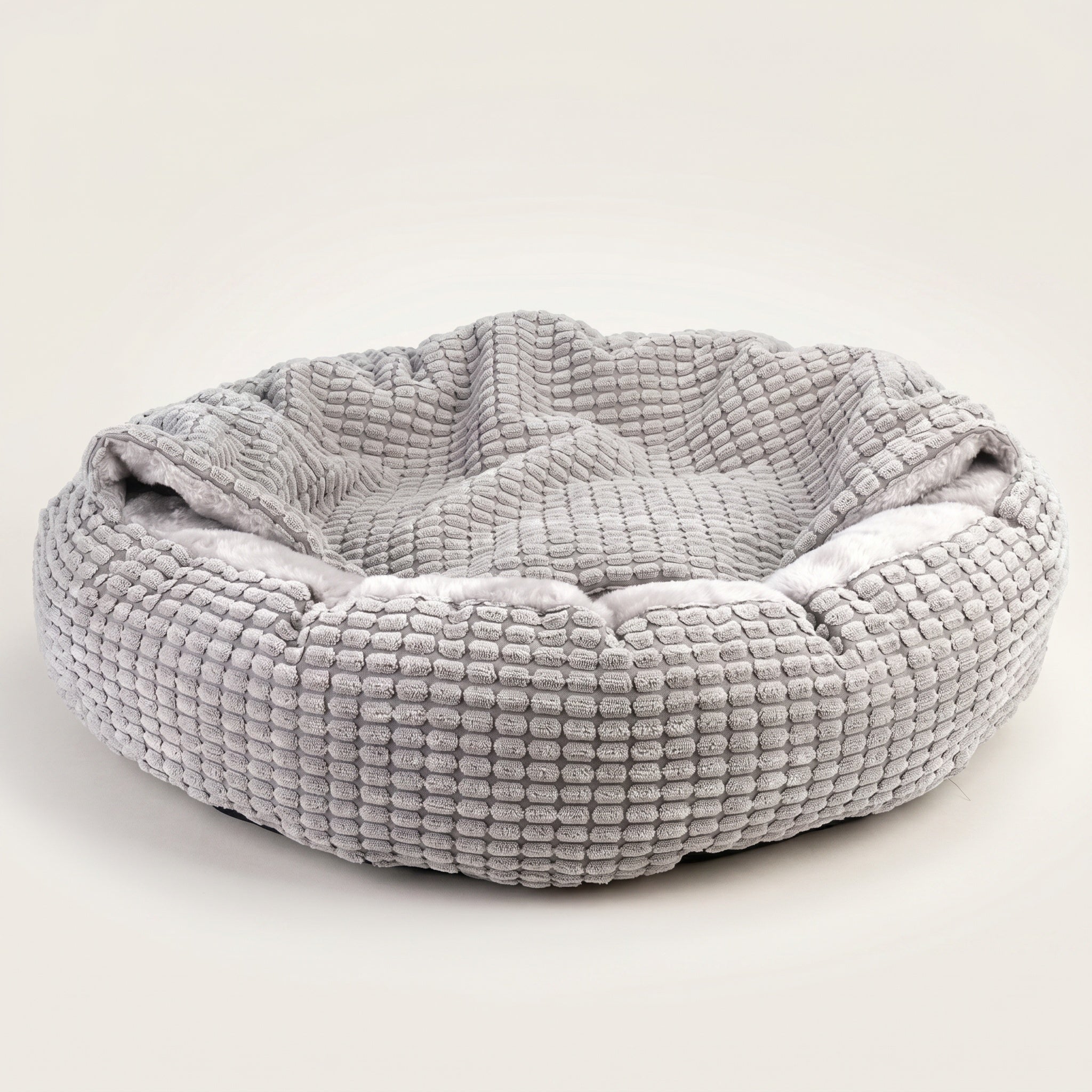 Panier rond et couverture pour chien en tissu doux
