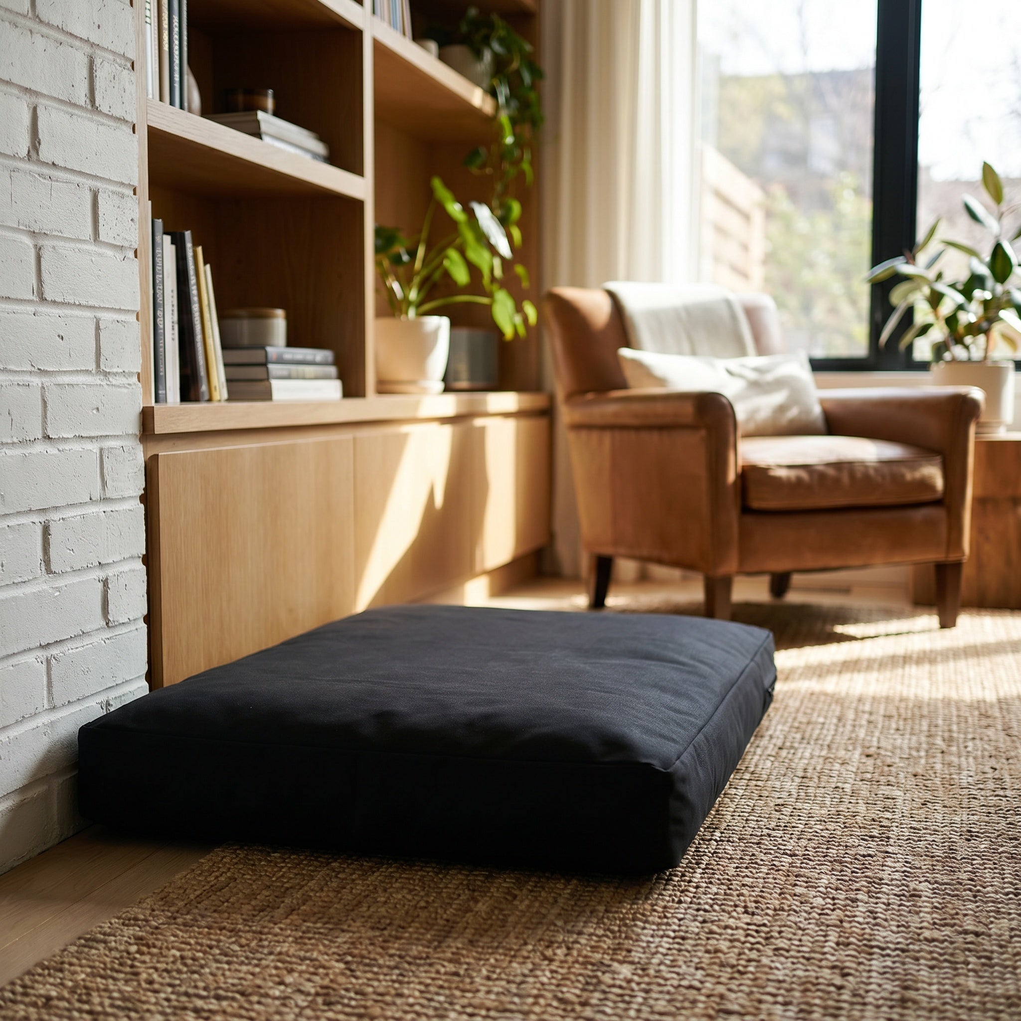 Housse de coussin en lin pour chien