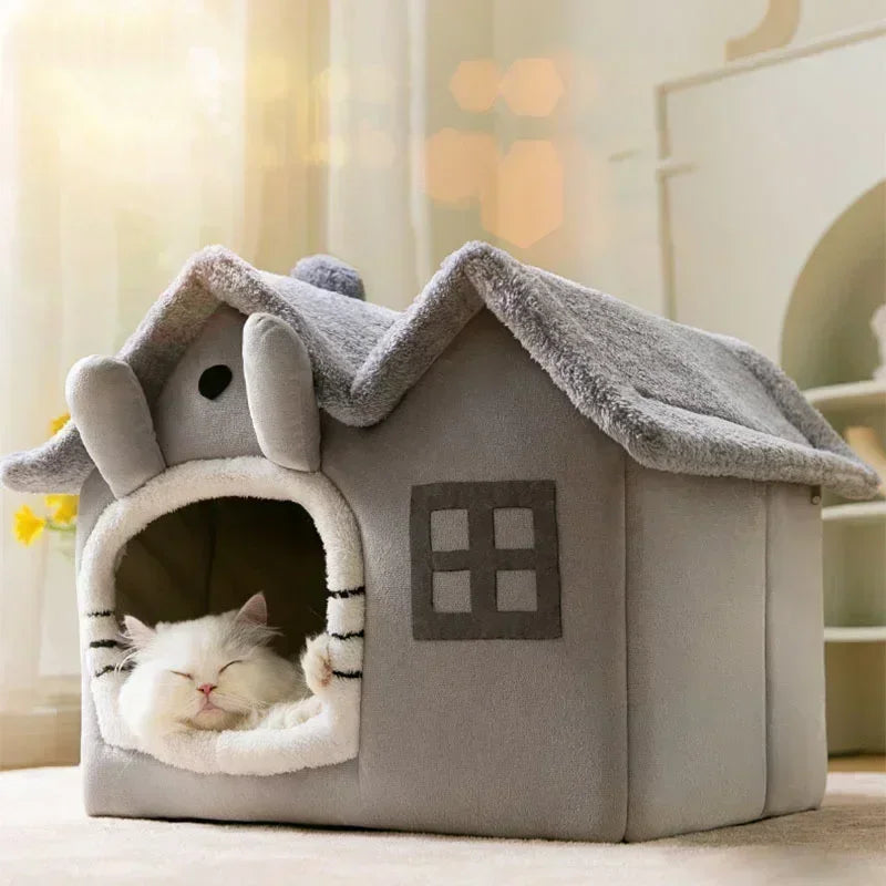 Maison pour chien en peluche design cosy