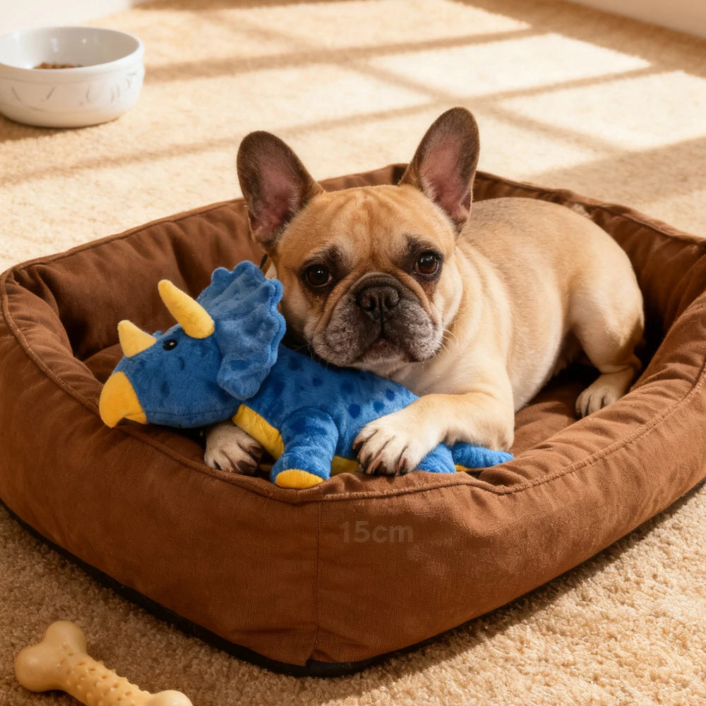 Peluche Dinosaure Tricératops pour Chien