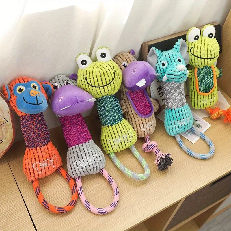 Jouet pour chien en peluche avec anneau