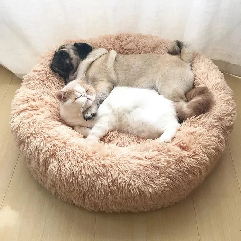 Panier rond pour chien en peluche