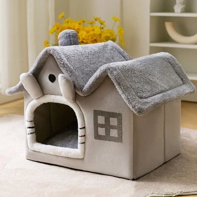 Maison pour chien en peluche design cosy