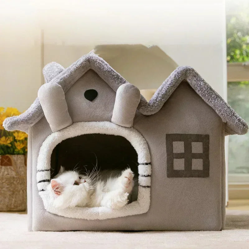 Maison pour chien en peluche design cosy