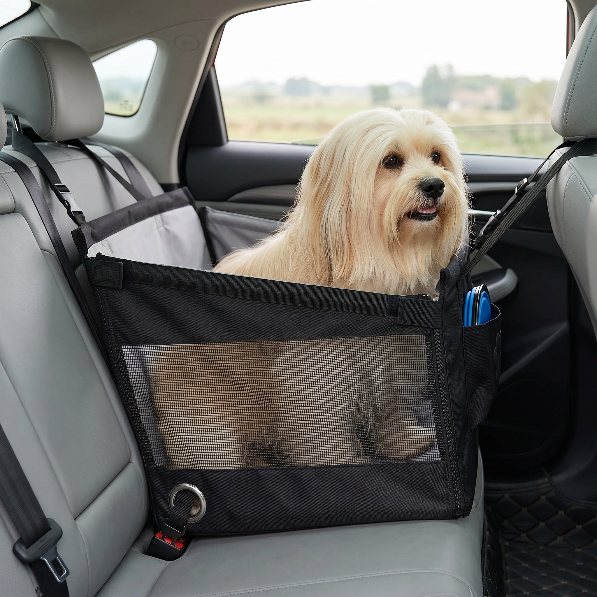 Panier voiture sécurisé pour chien