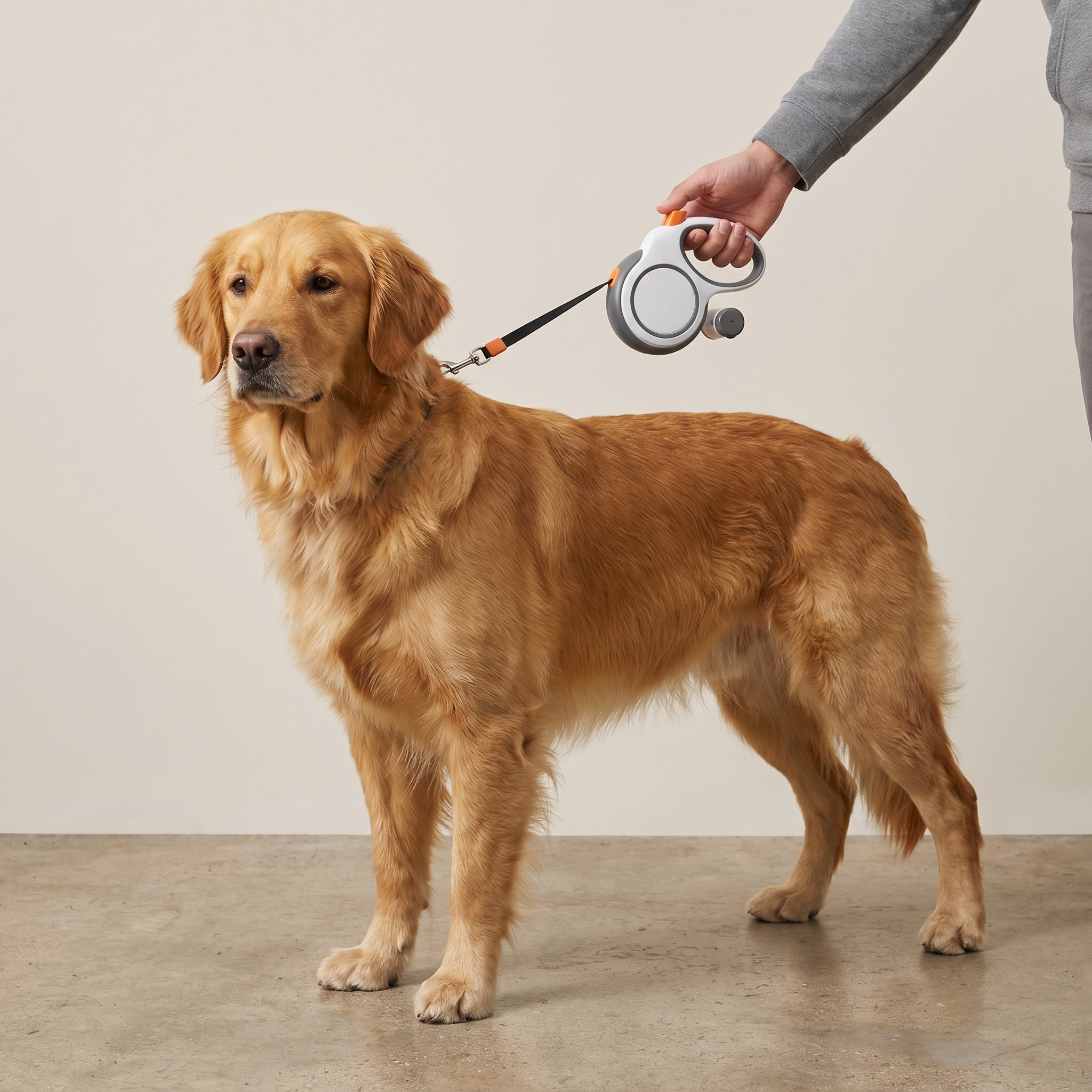 Laisse rétractable pour chien avec bouton de frein