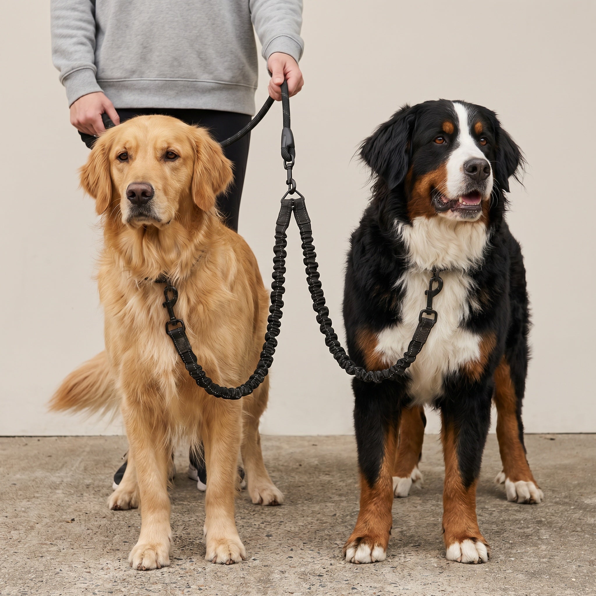 Laisse pour chien double élastique