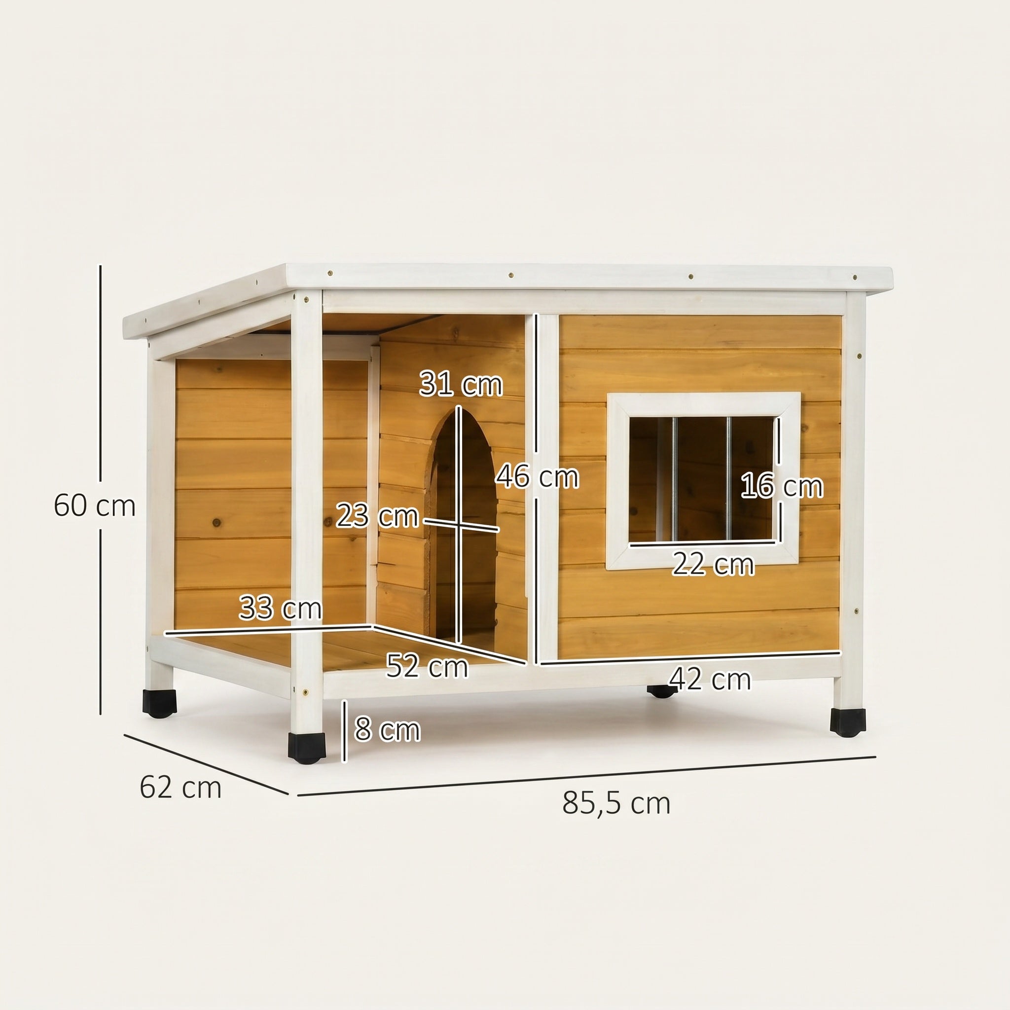 Niche pour chien en bois jaune
