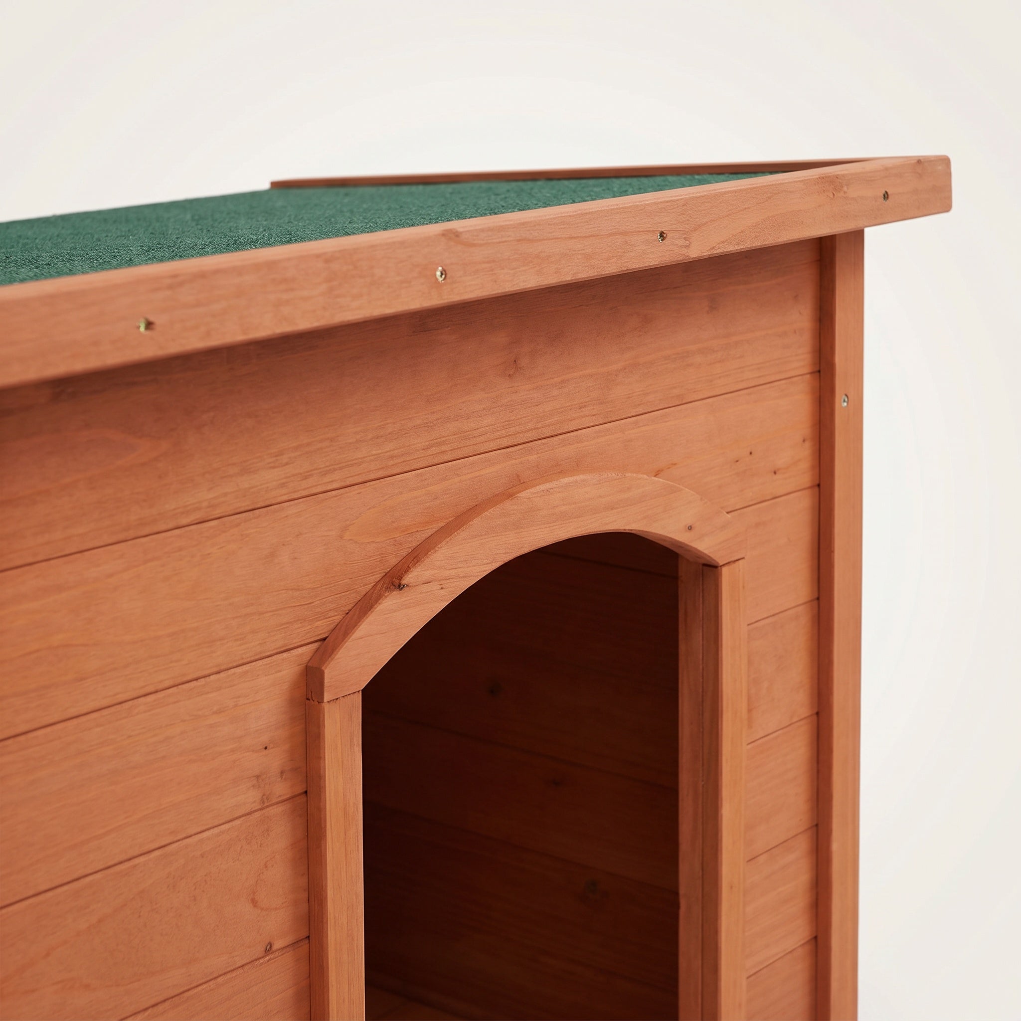 Niche pour chien en bois avec toit vert