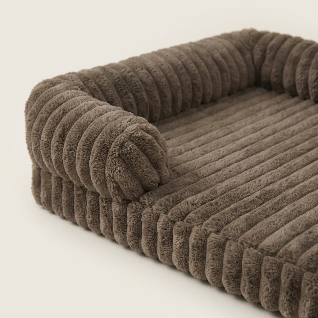 Panier pour chien en velours côtelé