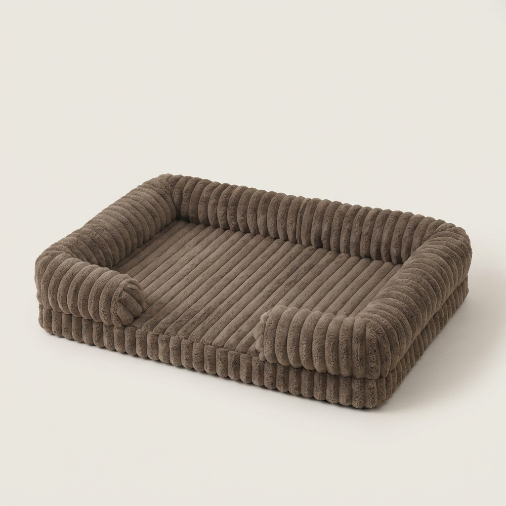 Panier pour chien en velours côtelé