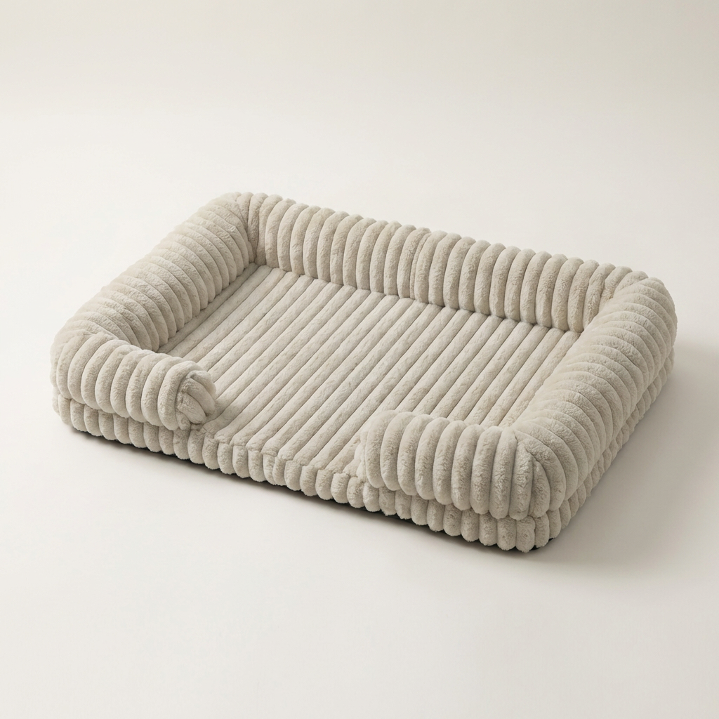 Panier pour chien en velours côtelé