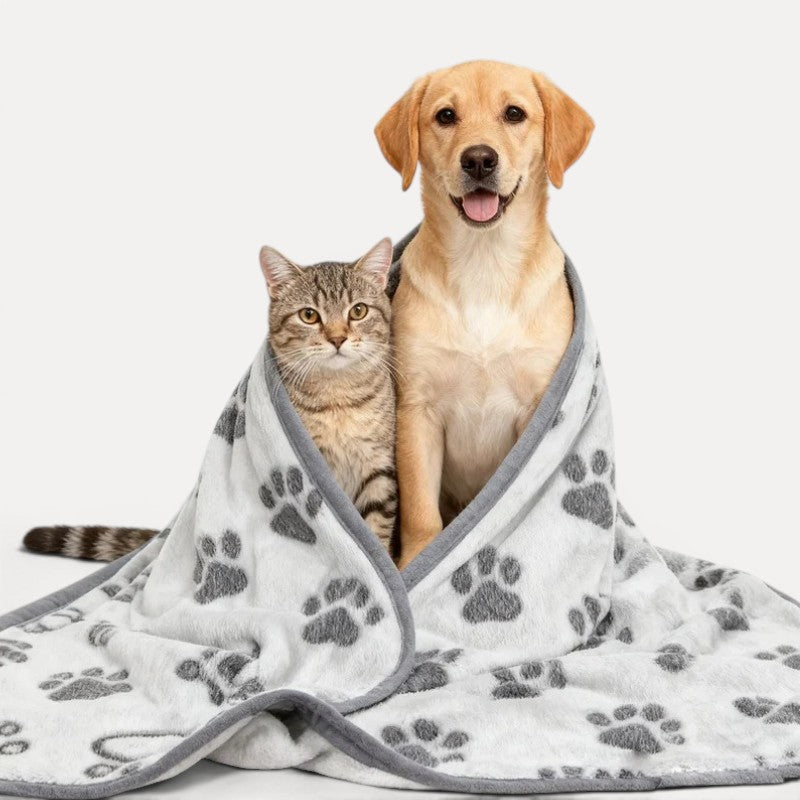 Couverture Douce pour Chien à Motifs Pattes